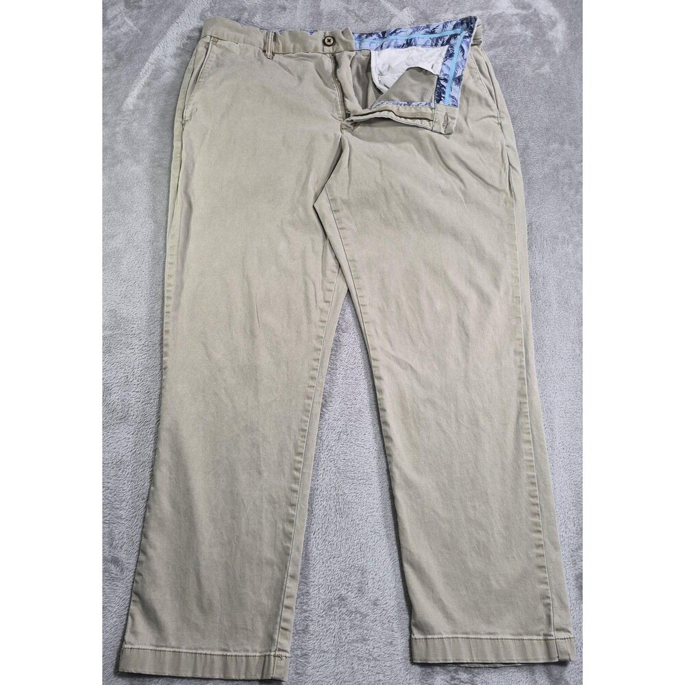 Tommy Bahama Chino Pants Mens 38x30 Beige Stretch Straight Leg Casual Cotton